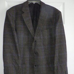 Joseph Abboud Heritage Men's Blazer Sport Coat Size 42 Regular Brown Plaid Wool